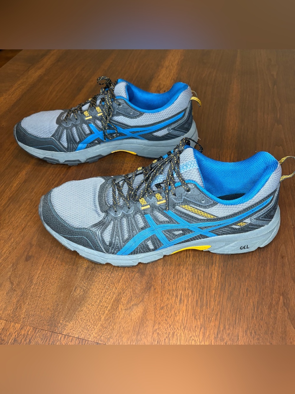Asics Gel-Venture 7 Mens sz 13 Trail Running Shoes Gray Blue 1011A560